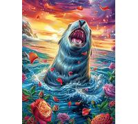Seal Cub in A Magical Lake 500-piece Jigsaw Puzzle Set Scenery Science Fiction Family Puzzle Lovers Brain Training Indoor Game Family Game Night Summer Gift Durable Board 500 PCS