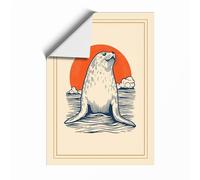 Seal Emerging at Dawn Coastal Unframed Wall Art Print A2 (59.4×42cm), Wall Decor for Living Room, Bedroom, Office & Home, Art Gift