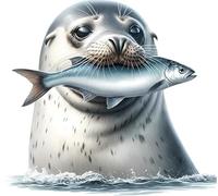 Seal Head Vinyl Sticker Decal, Covers Marks, Weatherproof & Multipurpose: Car, Wall, Glass, Window, Plastic, Toilet, Shower, Bath and More, 30cm Tall Farm Animal Graphic (Seal Fish, 300mm)