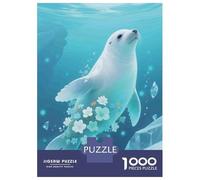 Seal Illustration Jigsaw Puzzle for Adults 1000 Piece Jigsaw Puzzle Underwater Scene Relaxing Home Decor 38x26cm/1000pcs
