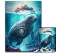 Seal Imaginary Creatures Adult Jigsaw Puzzles 1000 Pieces Jigsaw Puzzles Brain Challenge Game for Teenagers & Family Interaction 50x75CM/19.68x29.52inch