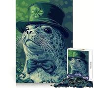 Seal in Clover Hat 1000 Piece Jigsaw Puzzle for Teenagers Logic Toy Group Play Precision Cut Thoughtful Gift (50x75cm)