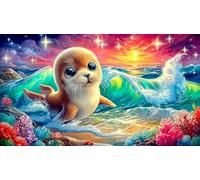 seal Jigsaw Puzzles 1000 Pieces Fun and Challenging Family Game Puzzle Game Great Gift Idea for The Whole for Women, Gifts for Men 38x26cm/1000pcs