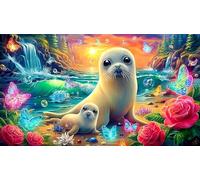seal Jigsaw Puzzles 1000 Pieces Fun and Challenging Family Game Puzzle Game Great Gift Idea for The Whole for Women, Gifts for Men 38x26cm/1000pcs