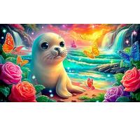 seal Jigsaw Puzzles 1000 Pieces Fun and Challenging Family Game Puzzle Game Great Gift Idea for The Whole for Women, Gifts for Men 38x26cm/1000pcs