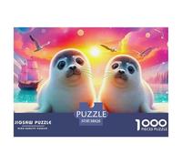 Seal Jigsaw Puzzles for Adults Impossible And Difficult Challenge 1000 Pieces Challenging Puzzle Games There Are Letters on The Back 38x26cm/1000pcs