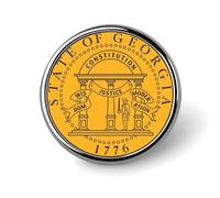 Seal of Georgia Enamel Lapel Pin Round Badge Brooches for Women Men Jewelry Backpack Hats Decor