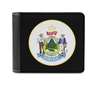 Seal of Maine Novelty Wallet Slim Front Pocket Bifold Wallet with ID Credit Card Holder for Women Men