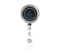 Seal of Palau Heavy Duty Metal Badge Holder Reel, Retractable Badge Holder with Belt Clip for Key Name Card Holder Employee Teacher 1