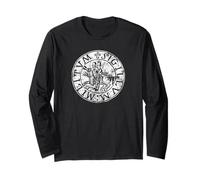 Seal of the Knights Templar Distressed Print Long Sleeve T-Shirt