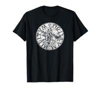 Seal of the Knights Templar Distressed Print T-Shirt