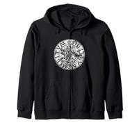 Seal of the Knights Templar Distressed Print Zip Hoodie