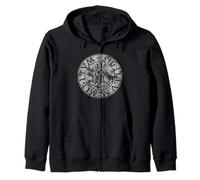 Seal of the Knights Templar Grey Distressed Print Zip Hoodie