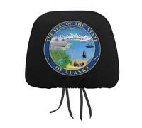 Seal of The State of Alaska Funny Car Headrest Covers Elastic Printed Seat Head Rest Protector Universal Automotive Accessories