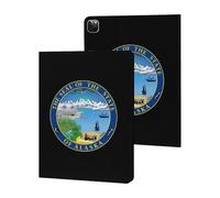 Seal of The State of Alaska Funny Tablet Cases Multi-Viewing Angels Trifold Stand Case Compatible with iPad Series