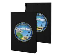 Seal of The State of Alaska Funny Tablet Cases Multi-Viewing Angels Trifold Stand Case Compatible with iPad Series
