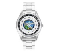 Seal of The State of Alaska Simple Stainless Watch Fashion Designer Wristwatch Easy Reader Analog Watches Gifts for Men