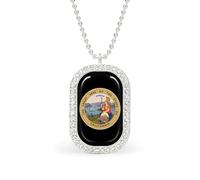 Seal of The State of California Custom Photo Necklace Personalized Picture Pendant Memory Jewelry for Women