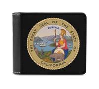 Seal of The State of California Small Billfold Wallet Front Pocket Wallets Card Holder Slim Passport Purse for Men Women