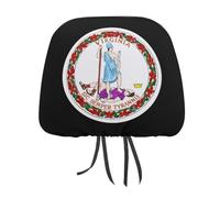 Seal of Virginia State Novelty Car Headrest Covers Soft Elastic Fabric Seat Rest Cover for SUV Van Truck Sedan