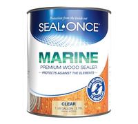 Seal-Once Marine Premium Wood Sealer - Waterproof Sealant - Wood Stain and Sealer in One - 1 Gallon & Clear