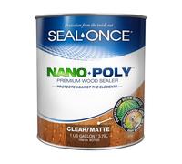 Seal-Once Nano+Poly Penetrating Wood Sealer with Polyurethane - Premium Waterproof Sealant -1 Gallon & Clear