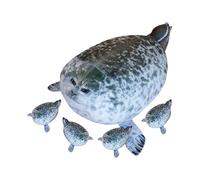 Seal Plush Pillow - Chubby Doll Toy with Four Animals Inside | Soft Cotton Stuffed Cushion Gift for Children Cute Bedroom Nursery Decoration