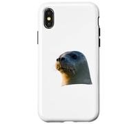 Seal popping out of the water cute curious ocean portrait Case for iPhone X/XS