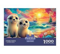 Seal Pup BeachMaster-Level Jigsaw Puzzles for Adults Embark on A 1000-Piece Advanced And Challenging Puzzle Games Journey - Positioned As The Ultimate Gift Jigsaw Puzzles for Adults And Kids Age 12 Y