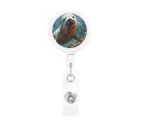 Seal pup in Water Printing Retractable Badge Holder. with Clip and Keyring The Maximum Retractable Length is Approximately 55cm, with a 360° Rotating clamp.