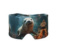 Seal pup in Water Unisex Side Sleeping Headband, Sleeping Eye Mask and Ear Muffs, (26.8 * 4.3 inches), Indoor and Outdoor Travel Yoga Adjustable Comfort Eye and Ear Muffs,