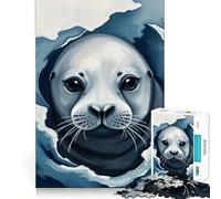 Seal Pup Portrait 1000 Piece Jigsaw Puzzles for Adults Smart Reason Toy Quiet Fun Smooth Edge Festival Gift (50x75cm)