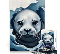 Seal Pup Portrait 1000 Piece Jigsaw Puzzles for Adults Smart Reason Toy Quiet Fun Smooth Edge Festival Gift (50x75cm)