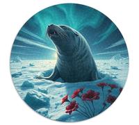 Seal Puzzle 1000 Pieces Jigsaw Animals Das Tier Round Jigsaws Adults Kids Puzzles Challenging Games Presents Creative Geometric Challenging And Brainteasing Fun Adult 1000pcs (67.5x67.5cm)