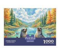 Seal Puzzles for Adults 1000 Pieces with Letters on Back Educational Games Animal Challenging Game Creativity & Gift Giving 70x50cm/1000pcs