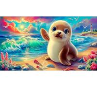 seal Recycled Paper Jigsaw Puzzle 1000 Pieces Great Gift Idea Educational Games for The Whole for Women, Gifts for Men 70x50cm/1000pcs