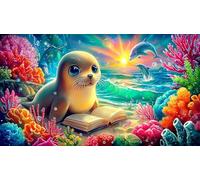 seal Recycled Paper Jigsaw Puzzle 1000 Pieces Great Gift Idea Educational Games for The Whole for Women, Gifts for Men 38x26cm/1000pcs