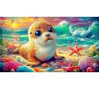 seal Recycled Paper Jigsaw Puzzle 1000 Pieces Great Gift Idea Educational Games for The Whole for Women, Gifts for Men 38x52cm/1000pcs