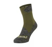 Sealskinz Bircham Waterproof All Weather Ankle Length Sock - Olive Green / Grey Marl / Small