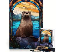Seal Stained Glass 1000 Piece Jigsaw Puzzles for Adults Teenagers Recall Boost Calm Escape Smooth Cut Heartfelt Gift (38x26cm)