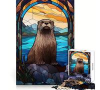 Seal Stained Glass 1000 Pieces Jigsaw Puzzles for Teenagers Logic Sense Toy Simple Fun Smooth Edge Stylish Gift (38x52cm)