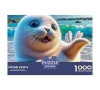Seal Thousand Pieces Cardboard Puzzle for Adults Sturdy Giftable Stress Relief Mindfulness Digital Detox 38x26cm/1000pcs