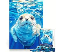 Seal Underwater with Bubbles Illustration Puzzles for Teenagers 1000 Pieces Strengthen Recall Calm Pastime Quality Edge Festive Gift (38x52cm)