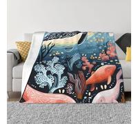 Seal Whale Octopus Fish Blankets for Couch Soft Fleece Throw Blanket Luxury Flannel Lap Blanket Gifts Lightweight Air Conditioning Blankets Fuzzy Cozy Throws for All Seasons