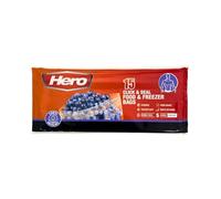 Hero 15 x Sealable Freezer Bags, Large 5L Click Seal Bags Food Reusable Sandwich Bags Food Bags, BPA Free Click Lock Bags, Food Storage Freezer Bags for Fruits,Meat,Grains,Vegetables,Sweets
