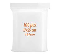 Sealable Plastic Bags,100 PCS 17x25cm Grip Seal Bag,Large Clear Ziplock Bag Sealed, Resealable Plastic Bags for Kitchen Storage Clothing DIY Candies Spice Nuts(17 x 25cm -100pcs)