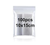 Sealable Plastic Bags Grip Seal Bags 100 Pcs 10 * 15cm Ziplock Bags Resealable Clear Plastic Bags Small Little Plastic Bags Tiny Transparent Polythene Pouches For Beads Jewellery Food Candies