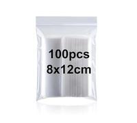 Sealable Plastic Grip Seal Bag 100 Pcs 8x12cm/3.1x4.7in Ziplock Bags Resealable Clear Plastic Small Little Plastic Bags Tiny Transparent Polythene Pouches For Beads Jewellery Food Candies