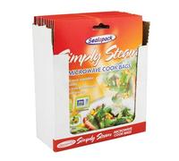 Sealapack 2x Microwave Cook Bags, BPA Free, Disposable, Heat-sealed with Zipper, Plastic, Rectangular, Microwave Safe
