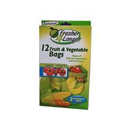 Sealapack 3X Fresh for Longer Fruit & Veg Bags 12 Pk - Reusable, Transparent, Leak Resistant, Single Layer Plastic Bags - Keeps Produce Fresher Longer